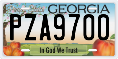 GA license plate PZA9700
