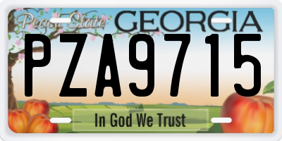 GA license plate PZA9715