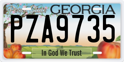 GA license plate PZA9735