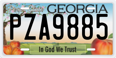 GA license plate PZA9885