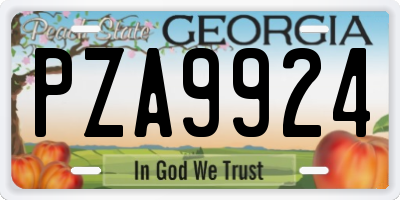 GA license plate PZA9924