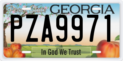 GA license plate PZA9971
