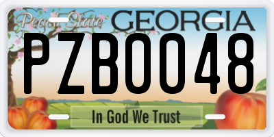 GA license plate PZB0048