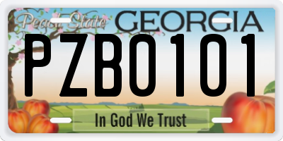 GA license plate PZB0101