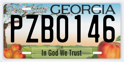 GA license plate PZB0146