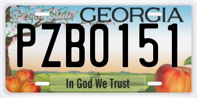 GA license plate PZB0151