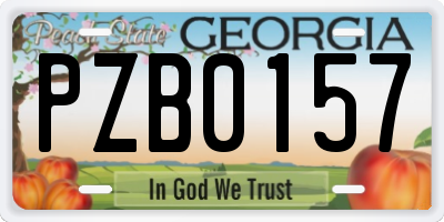 GA license plate PZB0157