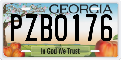 GA license plate PZB0176