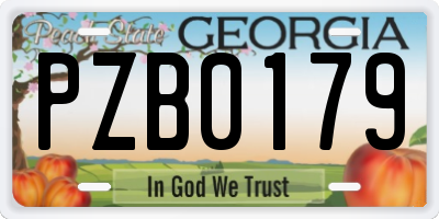 GA license plate PZB0179