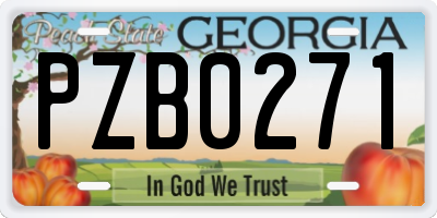 GA license plate PZB0271