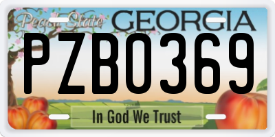 GA license plate PZB0369