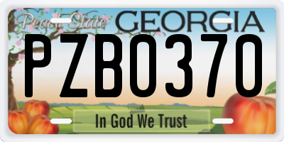 GA license plate PZB0370