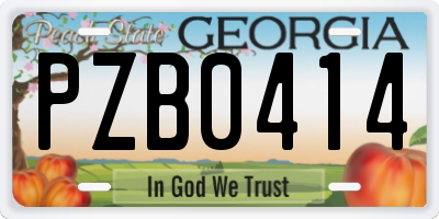 GA license plate PZB0414