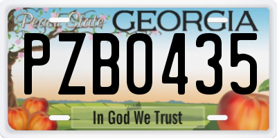 GA license plate PZB0435