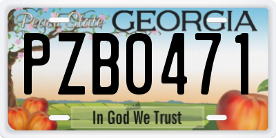 GA license plate PZB0471