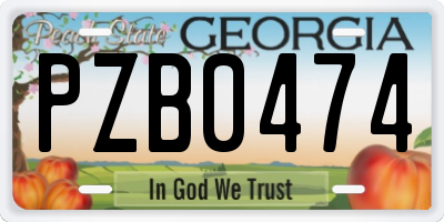 GA license plate PZB0474