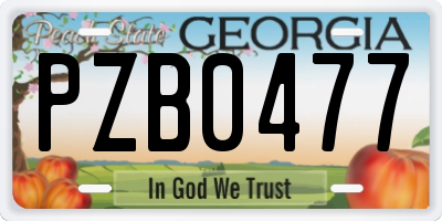 GA license plate PZB0477