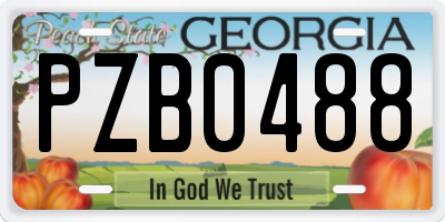 GA license plate PZB0488