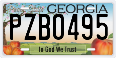 GA license plate PZB0495