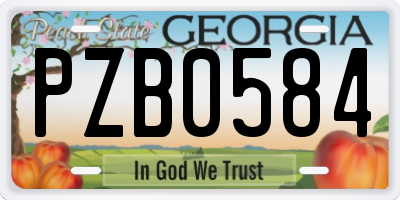 GA license plate PZB0584