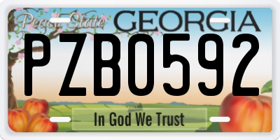 GA license plate PZB0592