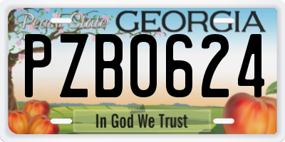 GA license plate PZB0624
