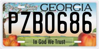 GA license plate PZB0686