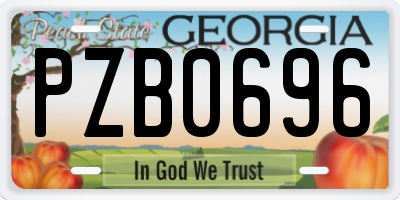 GA license plate PZB0696