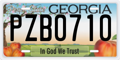 GA license plate PZB0710