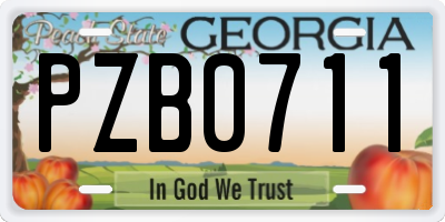 GA license plate PZB0711