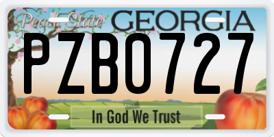 GA license plate PZB0727
