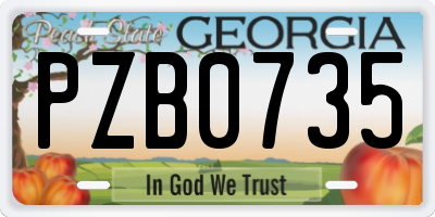 GA license plate PZB0735