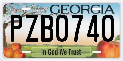 GA license plate PZB0740