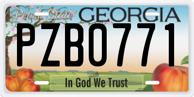 GA license plate PZB0771