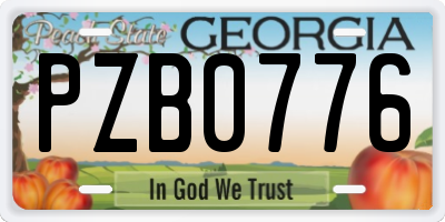 GA license plate PZB0776