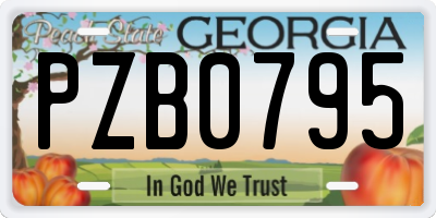 GA license plate PZB0795