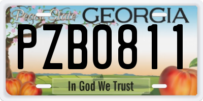 GA license plate PZB0811