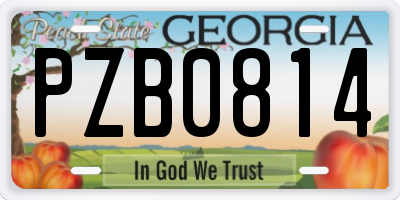 GA license plate PZB0814