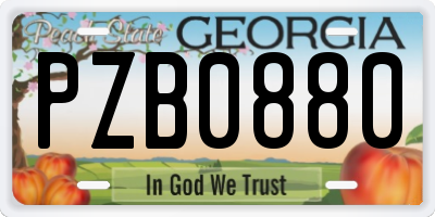 GA license plate PZB0880