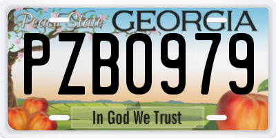 GA license plate PZB0979