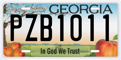GA license plate PZB1011