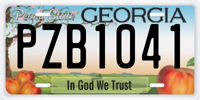GA license plate PZB1041