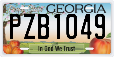 GA license plate PZB1049