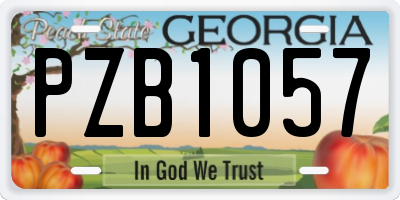 GA license plate PZB1057