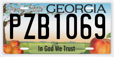 GA license plate PZB1069
