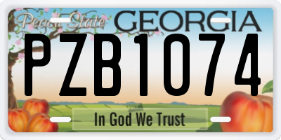 GA license plate PZB1074