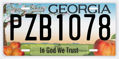 GA license plate PZB1078