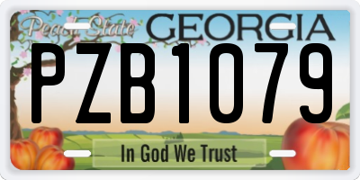 GA license plate PZB1079