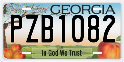 GA license plate PZB1082