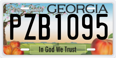 GA license plate PZB1095